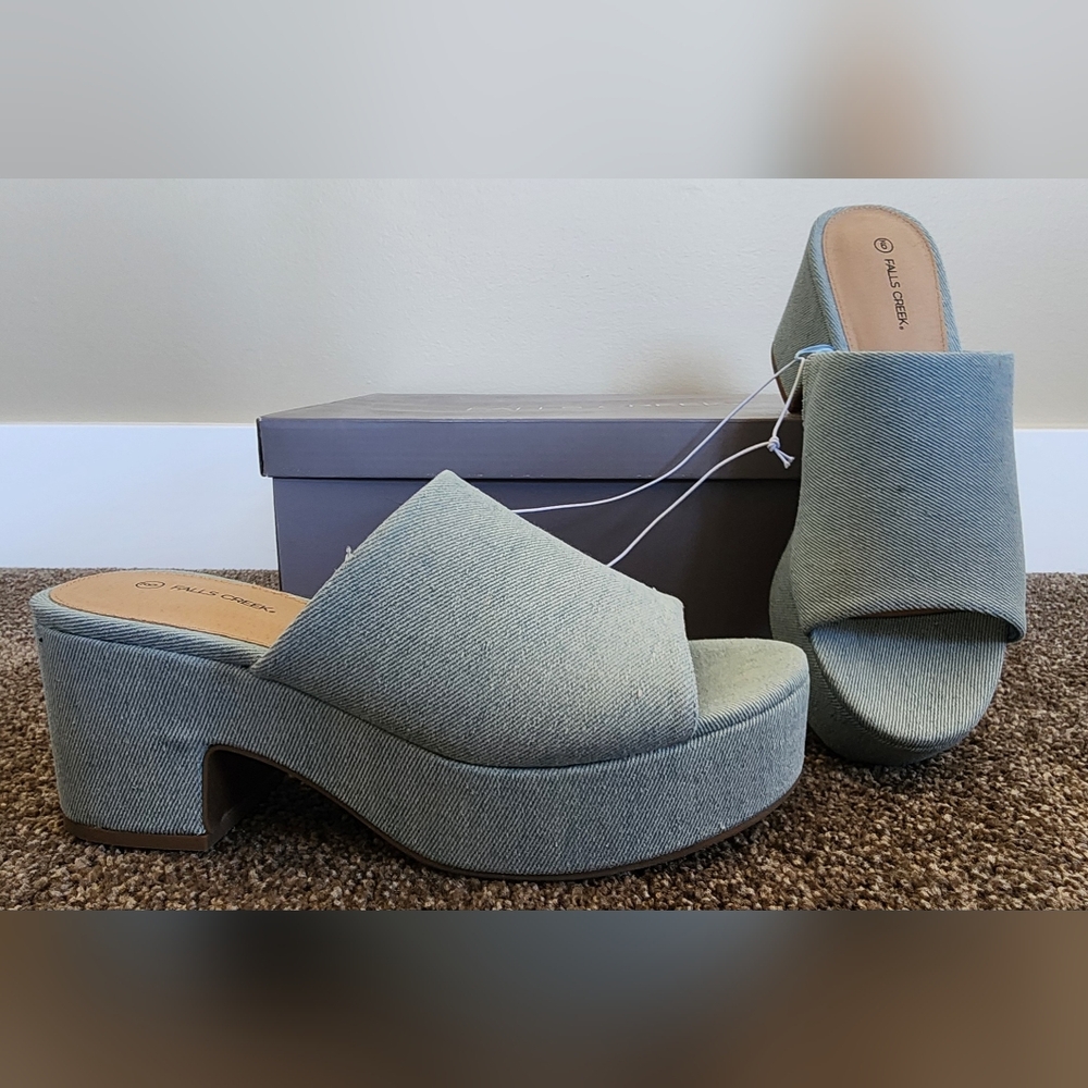 Women's Denim Platform Mules